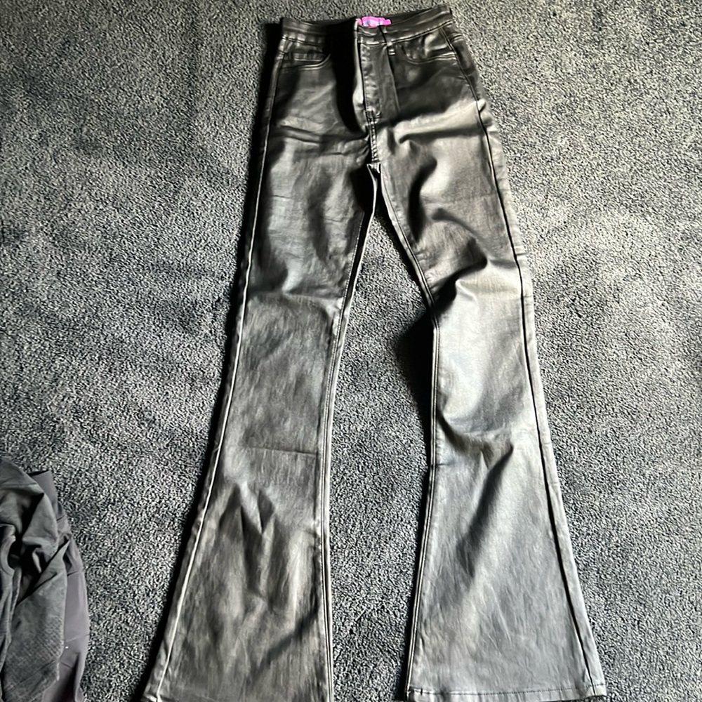 Edikted Leather Flare Pants